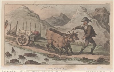 ジョニー・ニューカムの軍事冒険、1815.、1815年から、後ろに病気になる. 作： Thomas Rowlandson