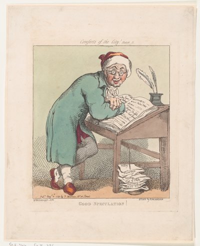 良い投機!、1799 年 8 月 10 日、1799 年 8 月 10 日。 作： Thomas Rowlandson