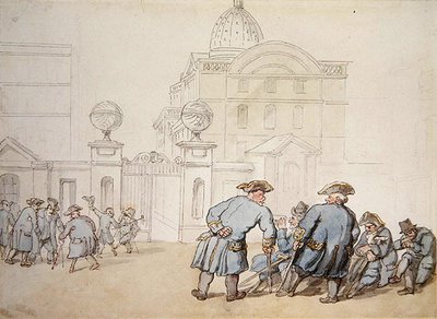 グリニッジ・ホスピタル（鉛筆・水彩・紙） 作： Thomas Rowlandson