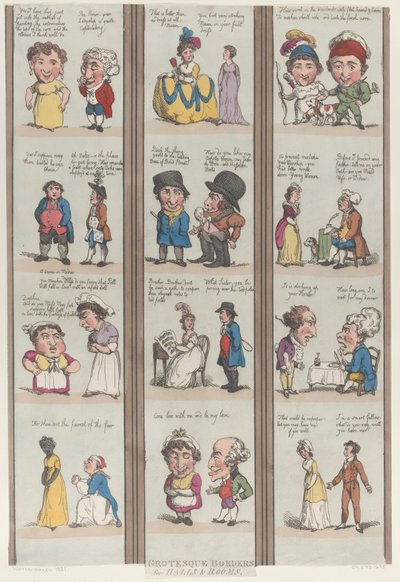 客室とホールのグロテスクな境界線、[1800]、再版、[1800]、再版。 作： Thomas Rowlandson