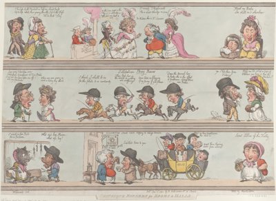 客室とホールのグロテスクな境界線、1800 年 12 月 1 日、1800 年 12 月 1 日。 作： Thomas Rowlandson