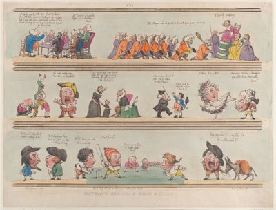 部屋や広間のためのグロテスクなボーダー、プレート13、1799年。 作： Thomas Rowlandson