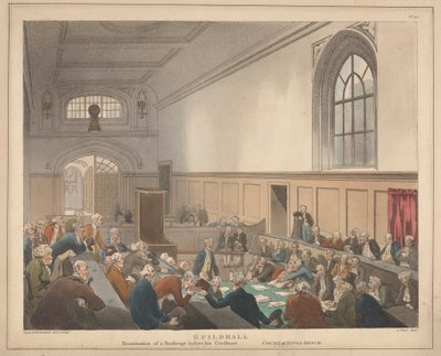 Exame Guildhall de um falido perante seus credores 作： Thomas Rowlandson