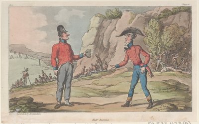 ジョニー・ニューカムの軍事冒険、1815.、1815年からのハーフ・レーションズ。 作： Thomas Rowlandson
