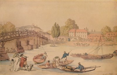 ハンプトンブリッジ、1800 作： Thomas Rowlandson