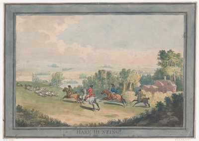 うさぎ狩り、1789 年 2 月 1 日、1789 年 2 月 1 日。 作： Thomas Rowlandson