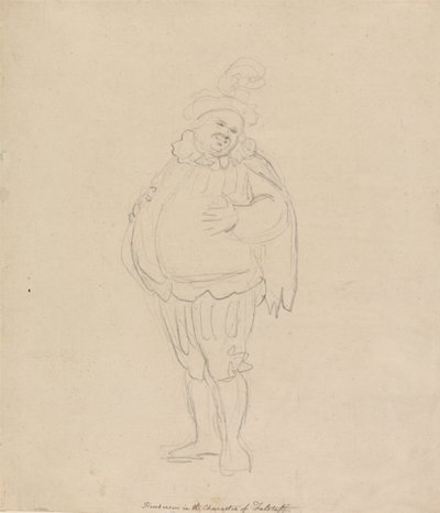 ファルスタッフ役を演じるヘンダーソン 作： Thomas Rowlandson