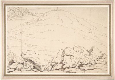 岩のある起伏のある風景 作： Thomas Rowlandson