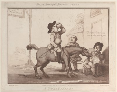 馬の功績、スケッチ 5: 政治家!!、1799 年 8 月 1 日、1799 年 8 月 1 日。 作： Thomas Rowlandson