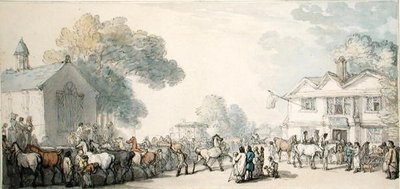 ホースフェア、サウサンプトン（ペン＆インク、水彩、紙） 作： Thomas Rowlandson