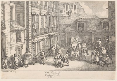 ホテル ダンブール、カルティエール サン. パリのジェルマン、1789., 1789. 作： Thomas Rowlandson