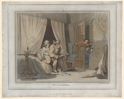 トーマス・モルテン作のハウス・ブレーカー、1791年（手描きの彫刻） 作： Thomas Rowlandson