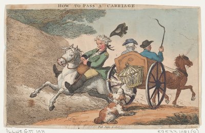 馬車の追い越し方、1808年6月11日。, 1808年6月11日。 作： Thomas Rowlandson