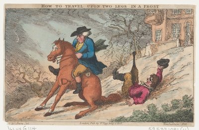 霜の中で2本の足で移動する方法、1808年5月4日、1808年5月4日 作： Thomas Rowlandson