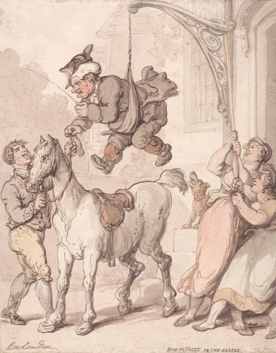 鞍の上で跳び越える方法 作： Thomas Rowlandson