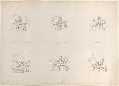 馬、牝馬、または去勢馬を回す方法、上品で快適にヒルを下る方法...、1803 年 3 月 1 日。 作： Thomas Rowlandson