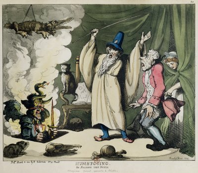 悪魔を抱きしめる、または上げる、1800（カラーリソ） 作： Thomas Rowlandson
