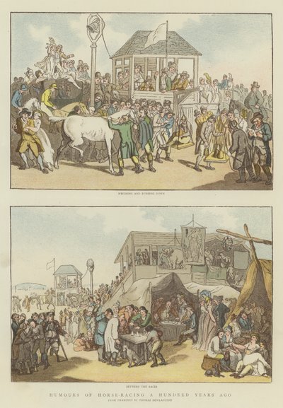 百年前の競馬のユーモア（chromolitho） 作： Thomas Rowlandson
