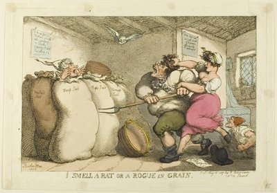 私は穀物のネズミや悪党のにおいがする 作： Thomas Rowlandson