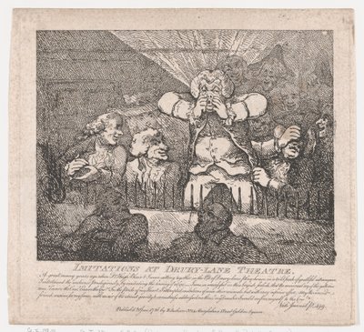 Drury-Lane Theatreでの模造 ボズウェルの絵のように美しい美女、パート・ザ・セコン...、1786年6月20日。 作： Thomas Rowlandson