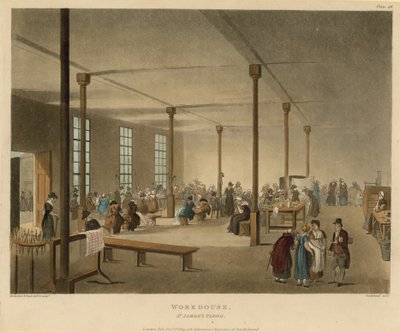 セントジェームズ教区のワークハウスのインテリア 作： Thomas Rowlandson
