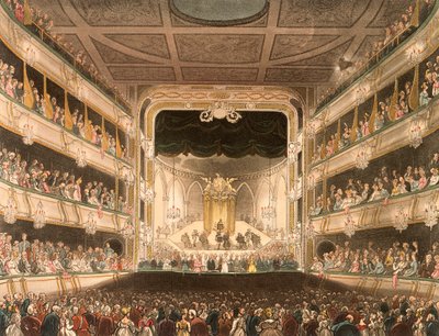 コベント ガーデン劇場の内部、ロンドン、1808 年 作： Thomas Rowlandson