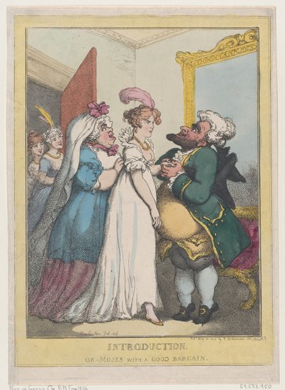 はじめに、またはお買い得のモーセ、1806 年 7 月 23 日。、1806 年 7 月 23 日。 作： Thomas Rowlandson
