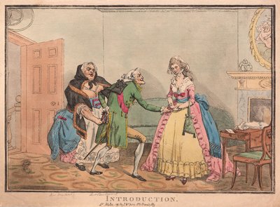 はじめに、パブ。 1793年（手描きの彫刻） 作： Thomas Rowlandson