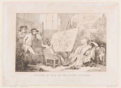 「制作の妨害」、あるいは「邪魔された画家」 作： Thomas Rowlandson