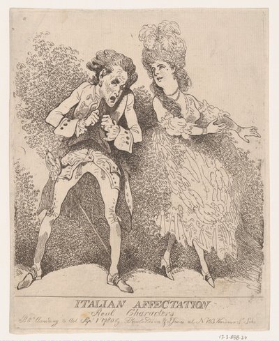イタリアの愛情、実在の人物、1780 年 9 月 1 日、1780 年 9 月 1 日。 作： Thomas Rowlandson
