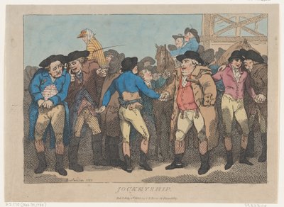 ジョッキーシップ、1802 年 7 月 1 日、1802 年 7 月 1 日。 作： Thomas Rowlandson