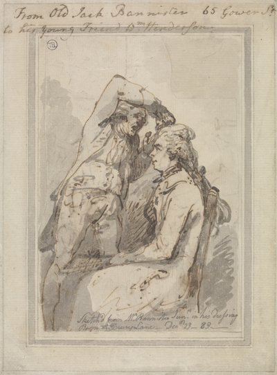 ドルリーレーンの楽屋にいるジョン・バニスター 作： Thomas Rowlandson
