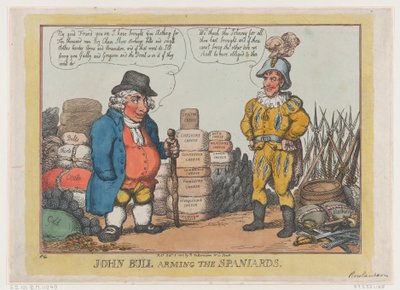 ジョン・ブルがスペイン人を武装させた1808年10月3日、1808年10月3日 作： Thomas Rowlandson