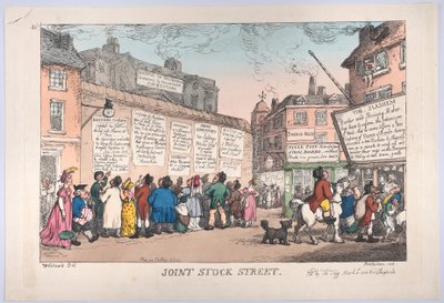 ジョイント ストック ストリート、1808 年 3 月 10 日、1808 年 3 月 10 日。 作： Thomas Rowlandson
