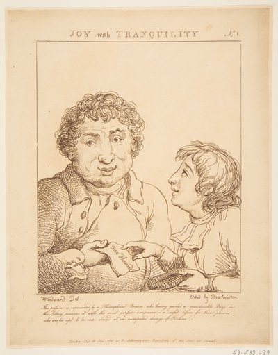 1800 年 1 月 21 日、Le Brun Travested、または情熱の似顔絵。 作： Thomas Rowlandson