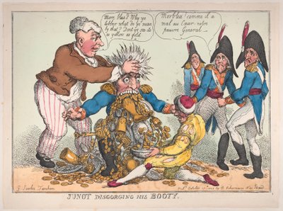 戦利品を吐き出すジュノー、1808 年 10 月 17 日、1808 年 10 月 17 日。 作： Thomas Rowlandson