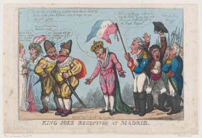 1808 年 8 月 21 日、マドリッドでのキング ジョーのレセプション。, August 21, 1808. 作： Thomas Rowlandson