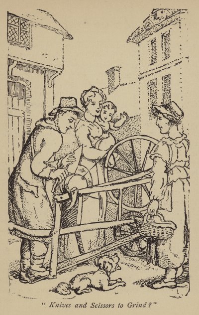 ナイフとはさみを挽く？ 作： Thomas Rowlandson