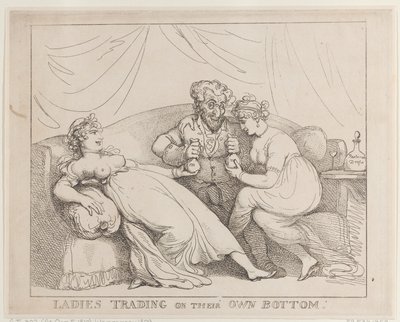 自分の尻を賭けて取引する女性たち 作： Thomas Rowlandson