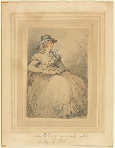 レディ・エリオット、通称ドリー・ザ・トール 作： Thomas Rowlandson