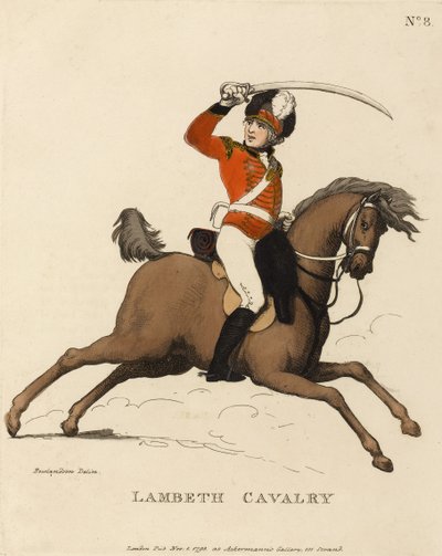 ランベス騎兵隊、1799年 作： Thomas Rowlandson
