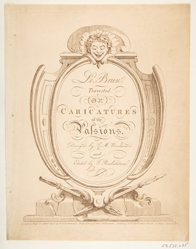 Le Brun Travested、または情熱の似顔絵、1800 年 1 月から 2 月。 作： Thomas Rowlandson