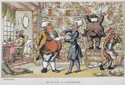 Le docteur et un marchand de livre - ウィリアム・コム著「シンタックス博士の3つの旅：絵のように美しい慰めと妻を求めて」の中で。ローランドソン 作： Thomas Rowlandson