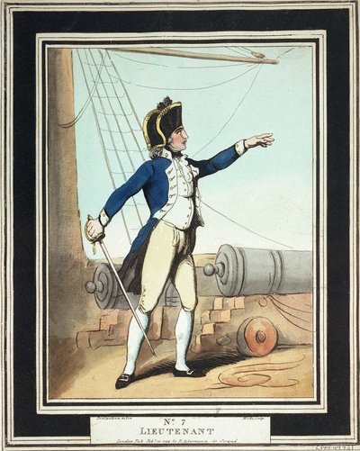 大尉、18世紀の英国海軍中尉 作： Thomas Rowlandson