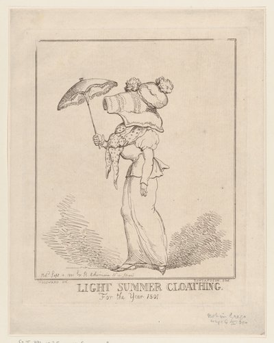 Light Summer Clothing [sic]、1801 年 9 月 10 日、1801 年 9 月 10 日。 作： Thomas Rowlandson