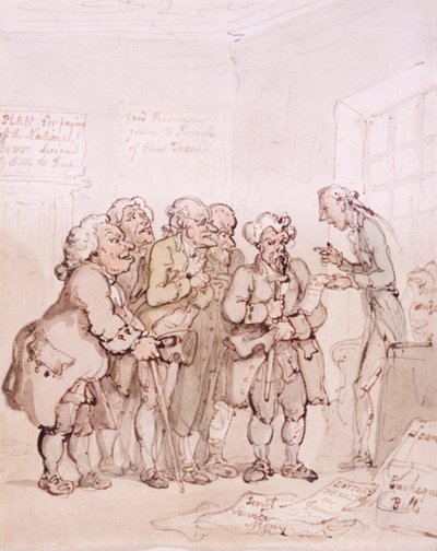 融資業者、18 世紀後半から 19 世紀初頭 作： Thomas Rowlandson