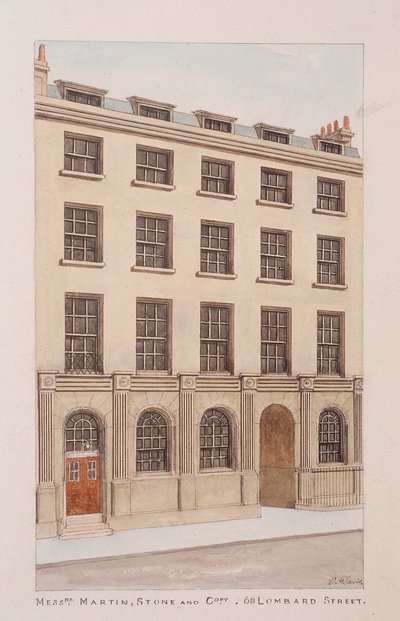 ロンドン、ロンバード・ストリート、1850年頃 作： Thomas Rowlandson