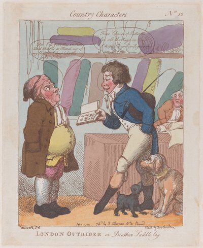 London Outrider、または Brother Saddlebag、1799 年 9 月 10 日、1799 年 9 月 10 日。 作： Thomas Rowlandson