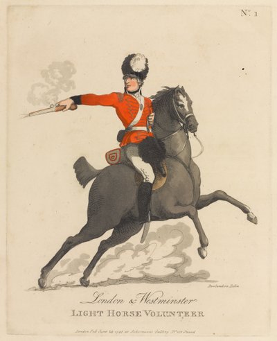 ロンドンとウェストミンスター軽馬ボランティア 作： Thomas Rowlandson