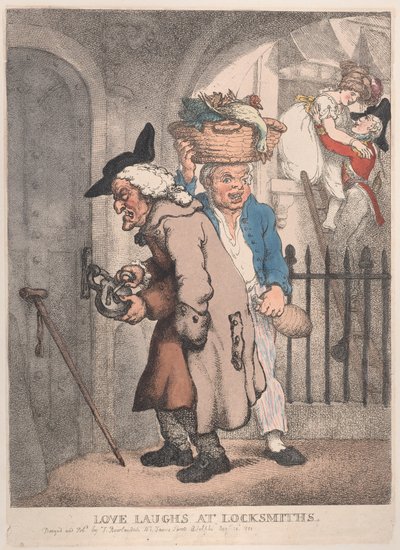 愛は錠前屋で笑う、1811 年 8 月 20 日、1811 年 8 月 20 日。 作： Thomas Rowlandson